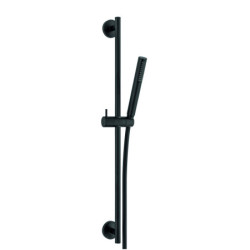Barre de douche métal noir avec douchette 1 jet et flexible - AGHE