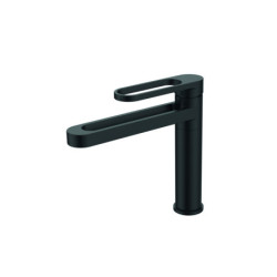 Mitigeur pour lavabo NEELU noir - vidage clic-clac ABS coupelle métal assortie