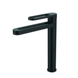 Mitigeur haut pour lavabo NEELU noir - vidage clic-clac ABS coupelle métal assor