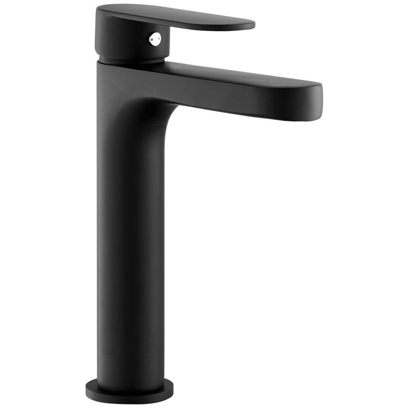 Mitigeur haut pour lavabo WOSSA noir - vidage clic-clac ABS coupelle métal assor