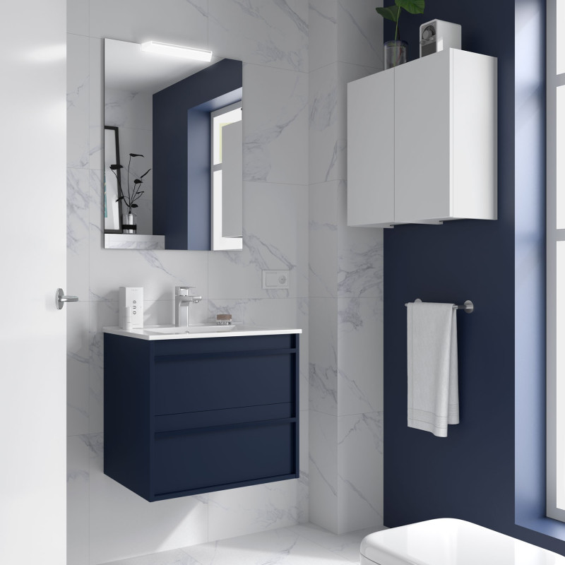 Bleu Satiné · Avec miroir