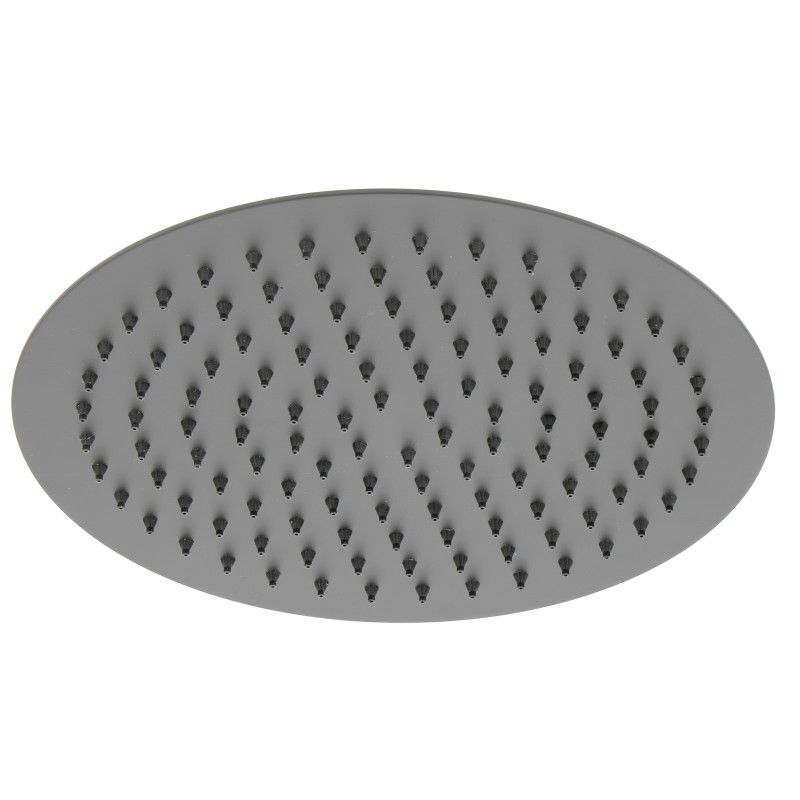 Pomme de douche slim métal noir ronde 250 mm