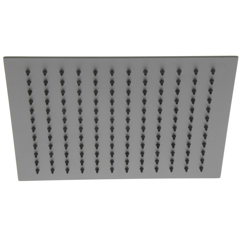 Pomme de douche slim métal noir carrée 250x250 mm