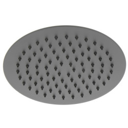 Pomme de douche slim métal noir ronde 200 mm