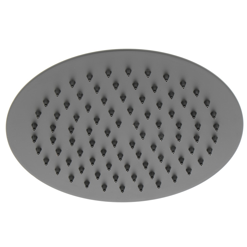 Pomme de douche slim métal noir ronde 200 mm