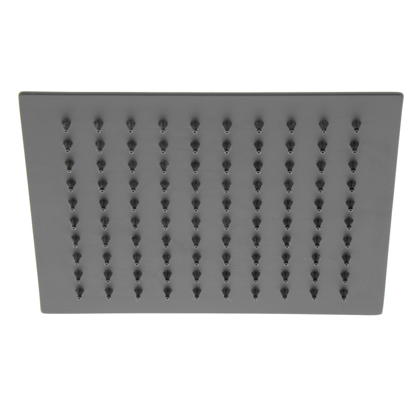Pomme de douche slim métal noir carrée 200x200 mm