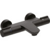 Mitigeur thermostatique bain et douche noir PACT, corps froid, croisillons métal