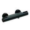 Mitigeur thermostatique douche noir PACT, corps froid, croisillons métal