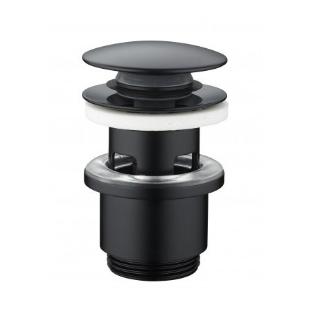 Bonde de vidage universelle noire métal NF avec trop plein pour lavabo