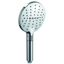 Douchette chromée 3 jets en ABS - 140 mm - sélection par bouton - AGHE