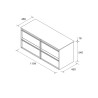 Meuble ATTILA 4 tiroirs double vasque + plan