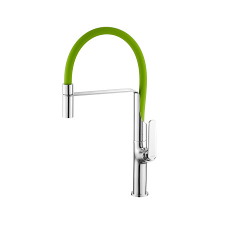 Mitigeur avec bec flexible pour évier, TUBIG chromé - vert