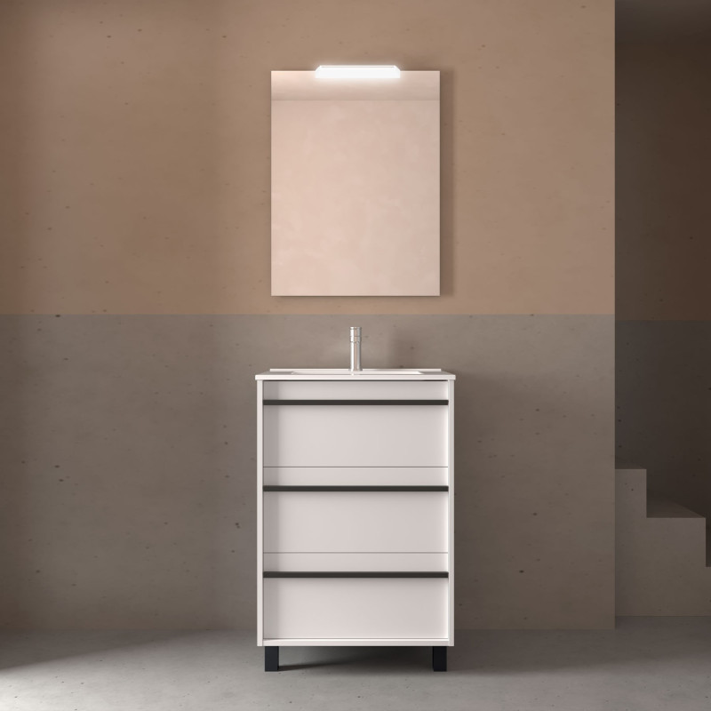 Blanc Satiné · Avec miroir