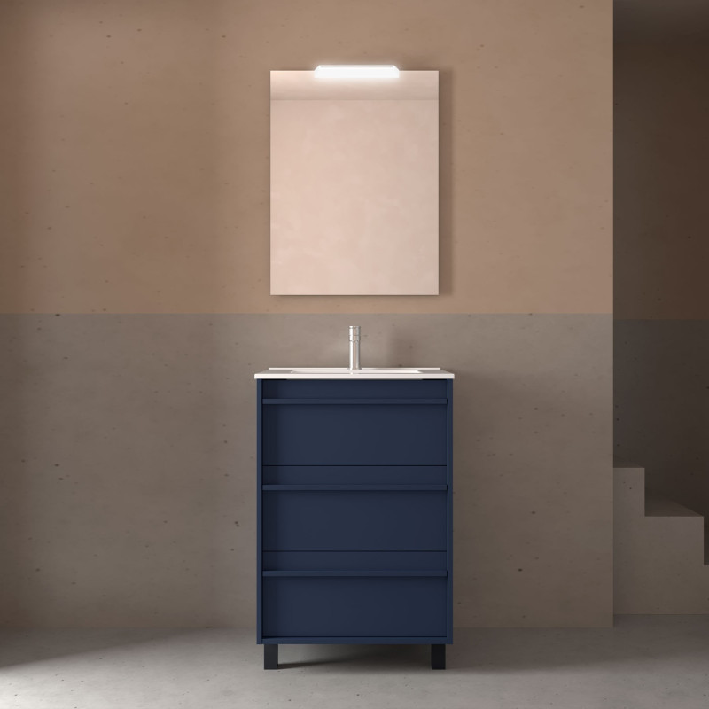 Bleu Satiné · Avec miroir