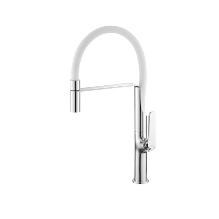 Mitigeur avec bec flexible pour évier, TUBIG blanc