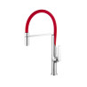 Mitigeur avec bec flexible pour évier, TUBIG chromé/rouge