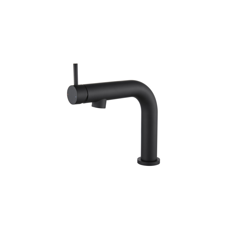 Mitigeur pour lavabo NELO noir - vidage clic-clac ABS coupelle métal assortie