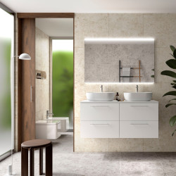 Meuble SILANE 4 tiroirs double vasque + plan