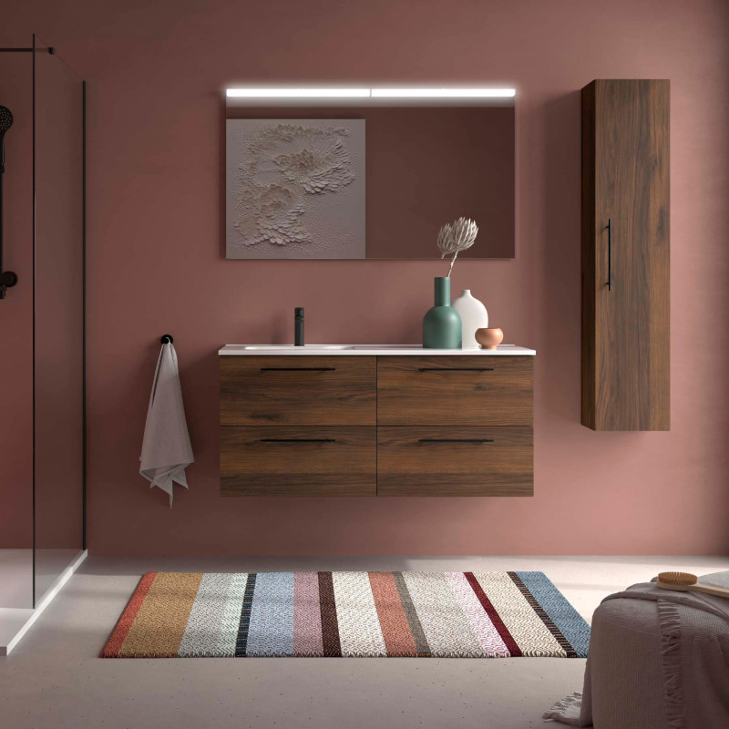 Noyer Maya · Vasque à Gauche · Sans miroir