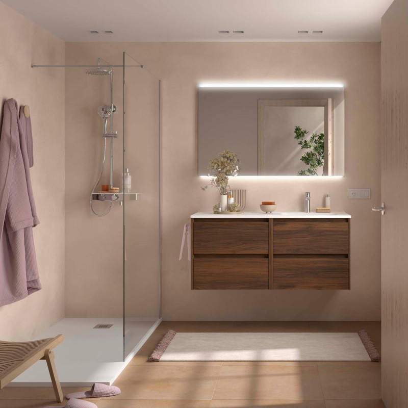 Noyer Maya · Vasque à Droite · Sans miroir