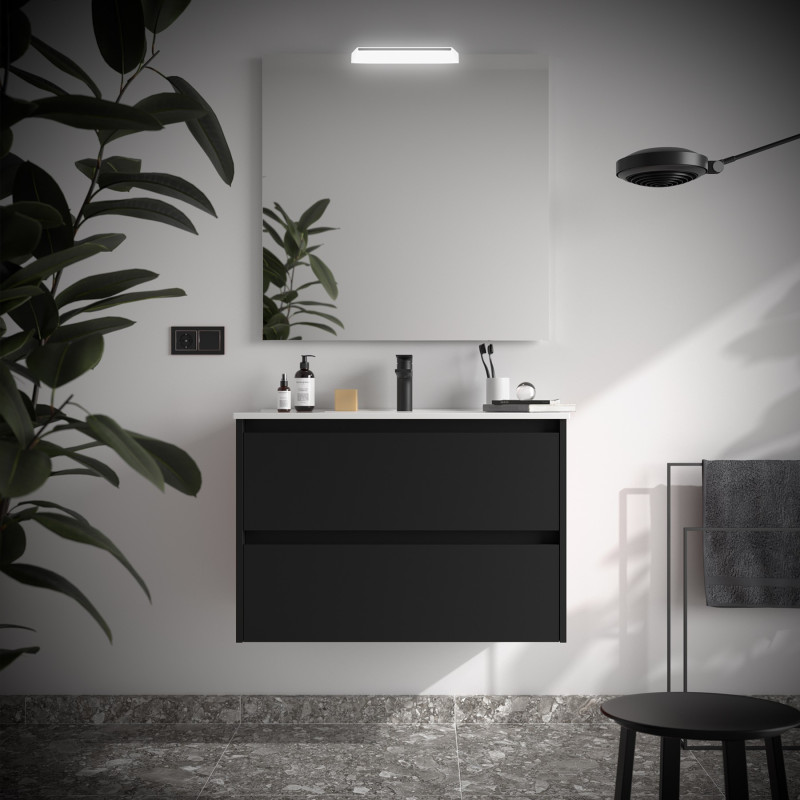 Noir Satiné · Sans miroir