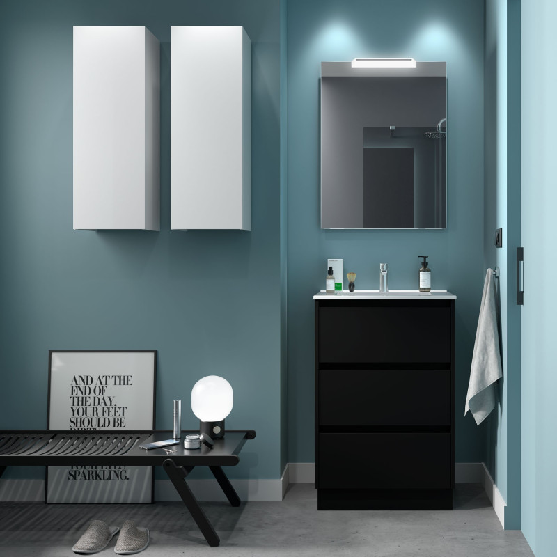 Noir Satiné · Sans miroir