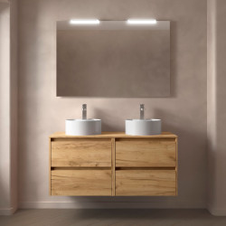 Meuble NOJA 4 tiroirs double vasque + plan