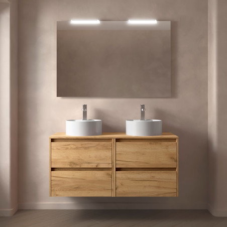 Meuble NOJA 4 tiroirs double vasque + plan