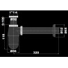 Siphon lavabo grande tasse + tubulure 300 mm