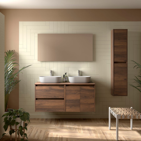 Meuble NOJA 2 tiroirs 2 portes double vasque + plan
