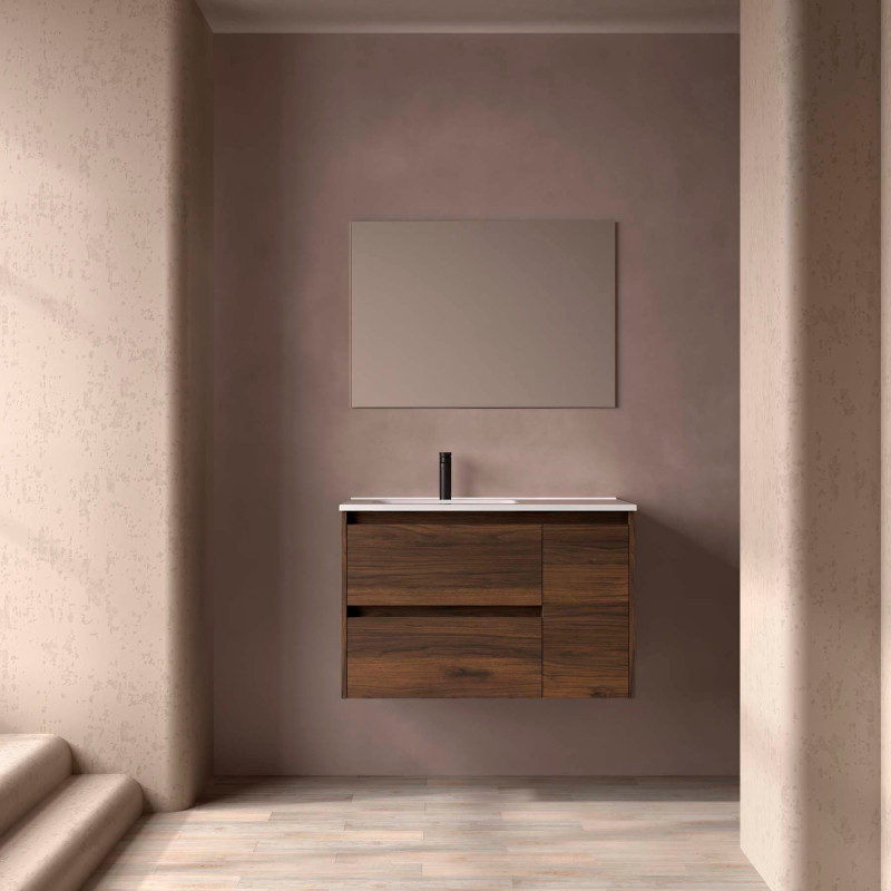 Noyer Maya · Vasque à Gauche · Sans miroir
