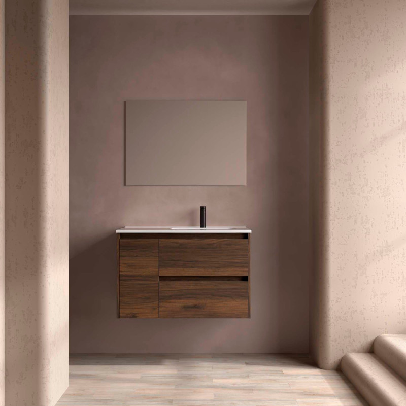 Noyer Maya · Vasque à Droite · Sans miroir