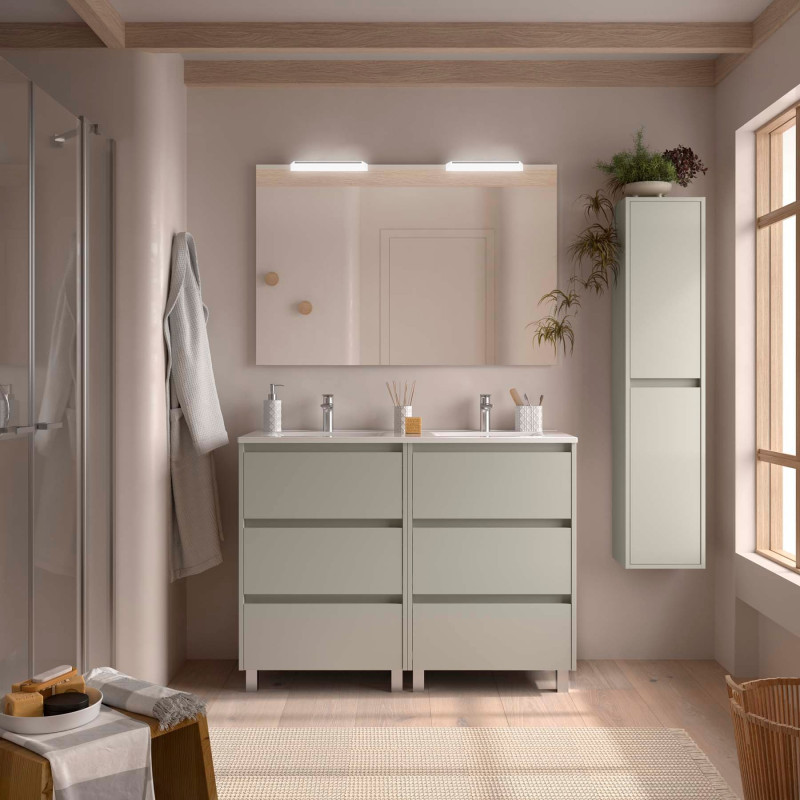 Gris Satiné · Avec miroir
