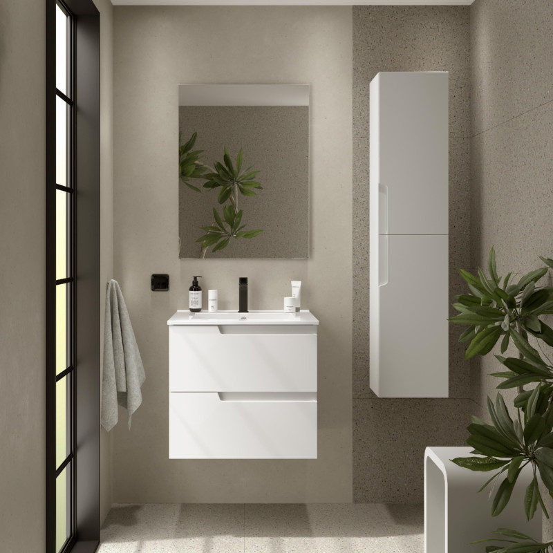 Blanc Satiné · Avec miroir