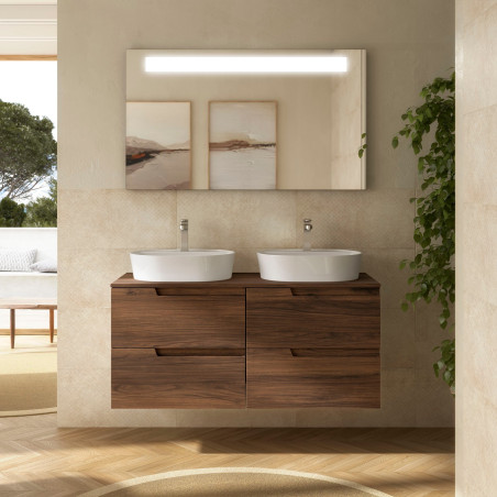 Meuble VIMA 4 tiroirs double vasque + plan