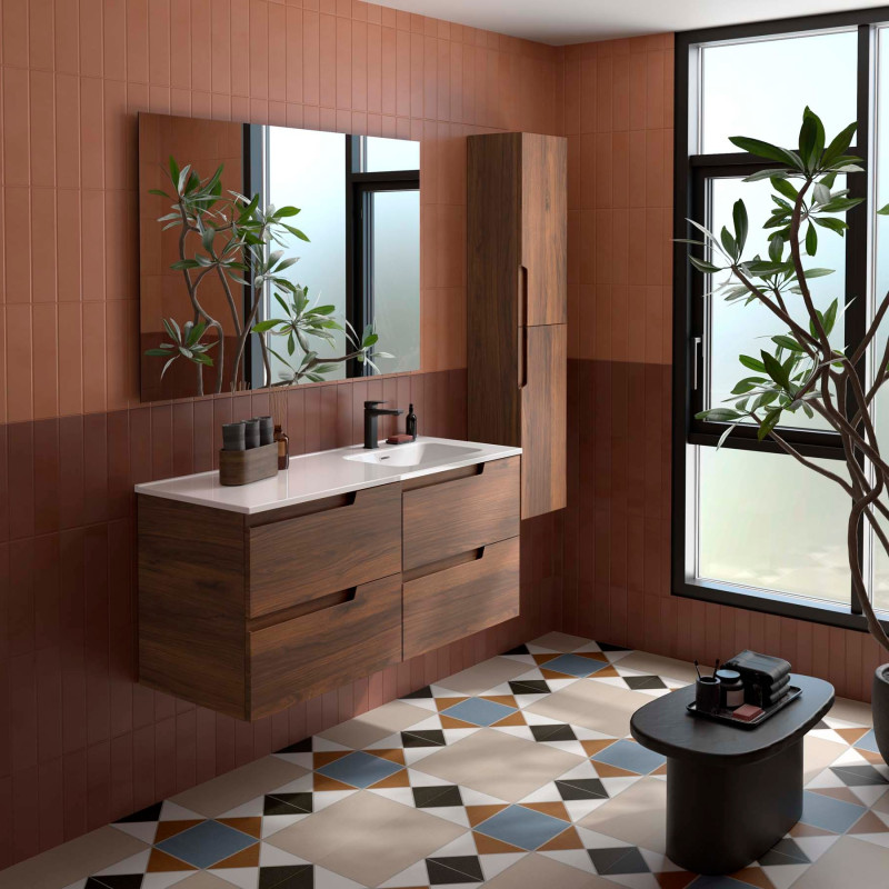 Noyer Maya · Vasque à Droite · Sans miroir