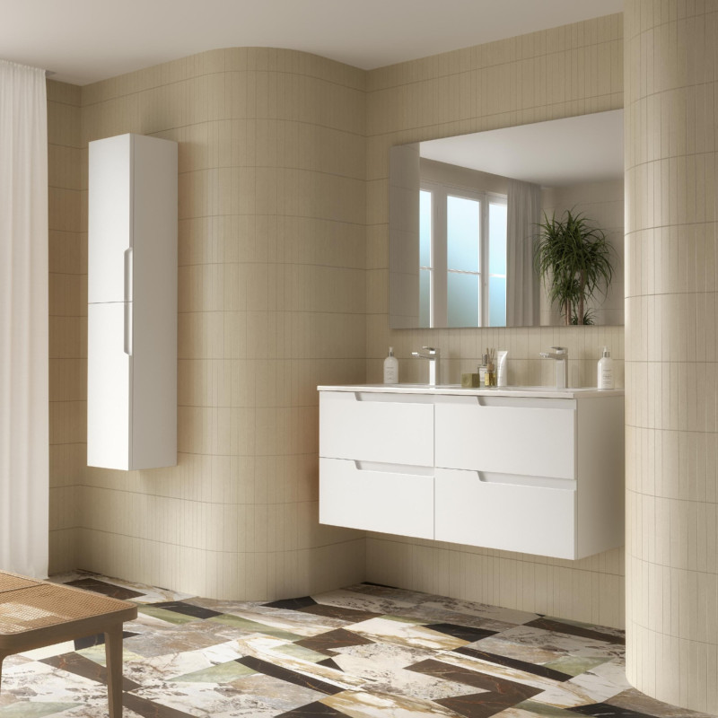 Blanc Satiné · Avec miroir