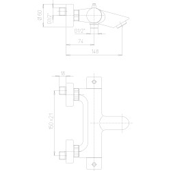 Mitigeur thermostatique bain douche nu blade