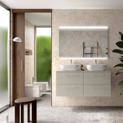 Meuble LUVA 4 tiroirs double vasque + plan