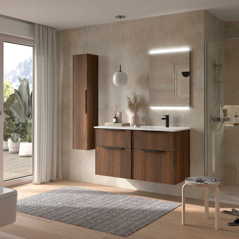 Noyer Maya · Vasque à Droite · Sans miroir
