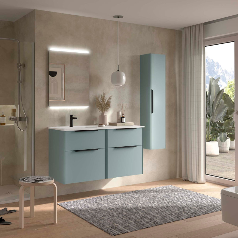 Aqua · Vasque à Gauche · Avec miroir