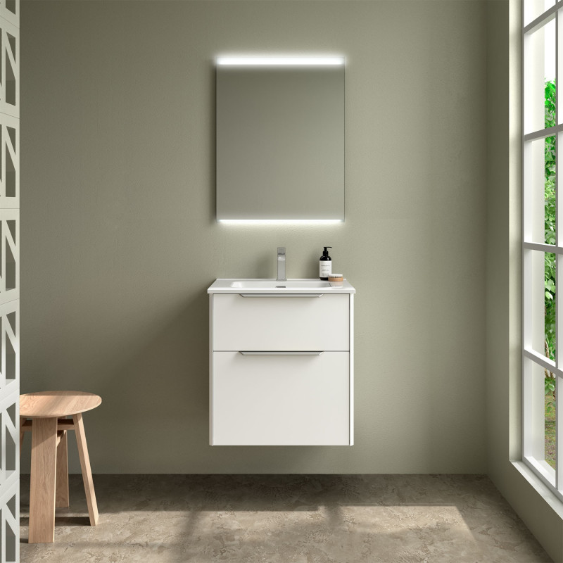 Blanc Satiné · Avec miroir