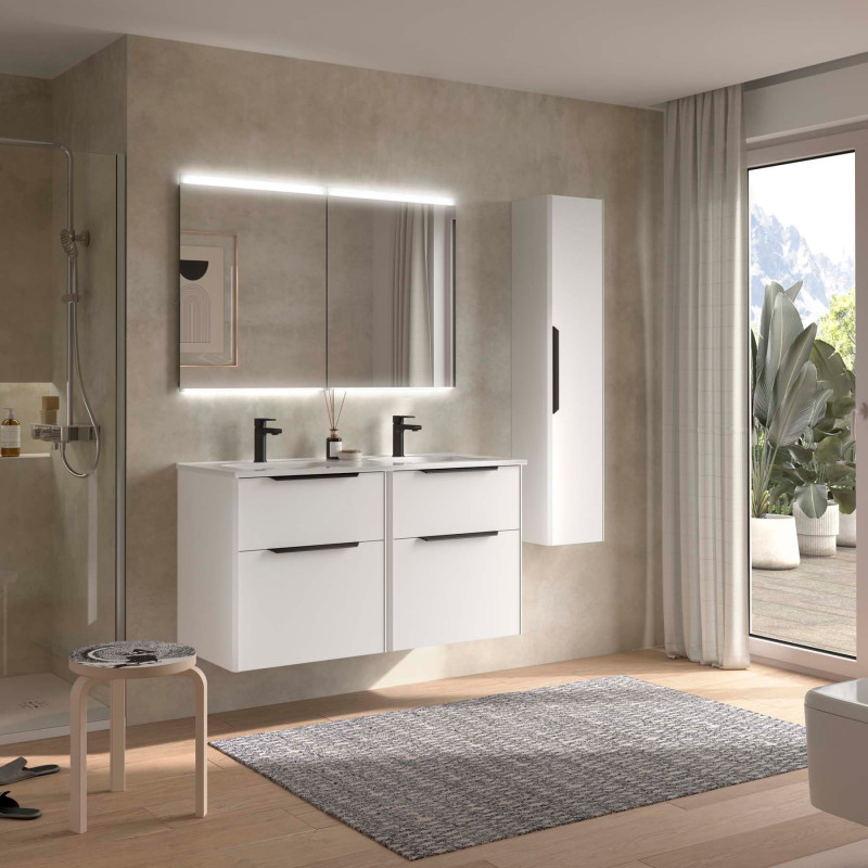 Blanc Satiné · Avec miroir