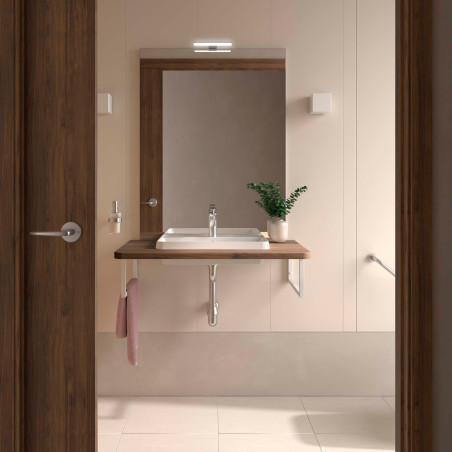 Ensemble EASY BATH 90 cm : plan, vasque, miroir & LED