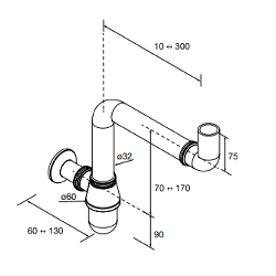 Siphon réduit CONEX chromé