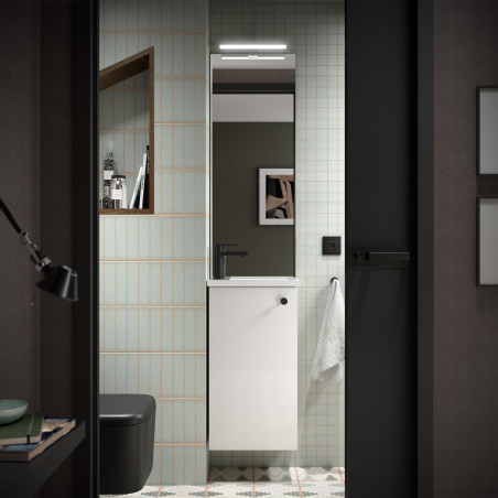 Marville meuble vasque miroir Blanc Brillant