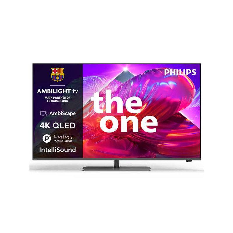 PHILIPS The One 120 hz - Pied central - QLED - AMBILIGHT 3 - UHD - TITAN OS *