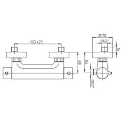 Mitigeur thermostatique de douche nu blade