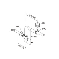 Système siphon court avec bonde clic-clac