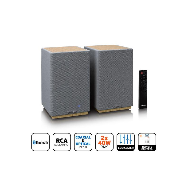 LENCO Paire d'enceintes Bluetooth SPB-241WDGY